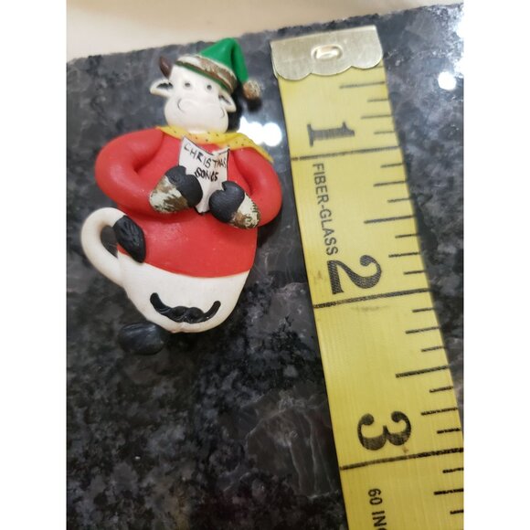 Vintage Christmas Brooch Pin Lot of 5 Santa, ear Tree, Dangeling Cow - Picture 15 of 15